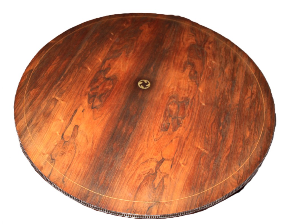 Fine Regency rosewood round breakfast  table View IV