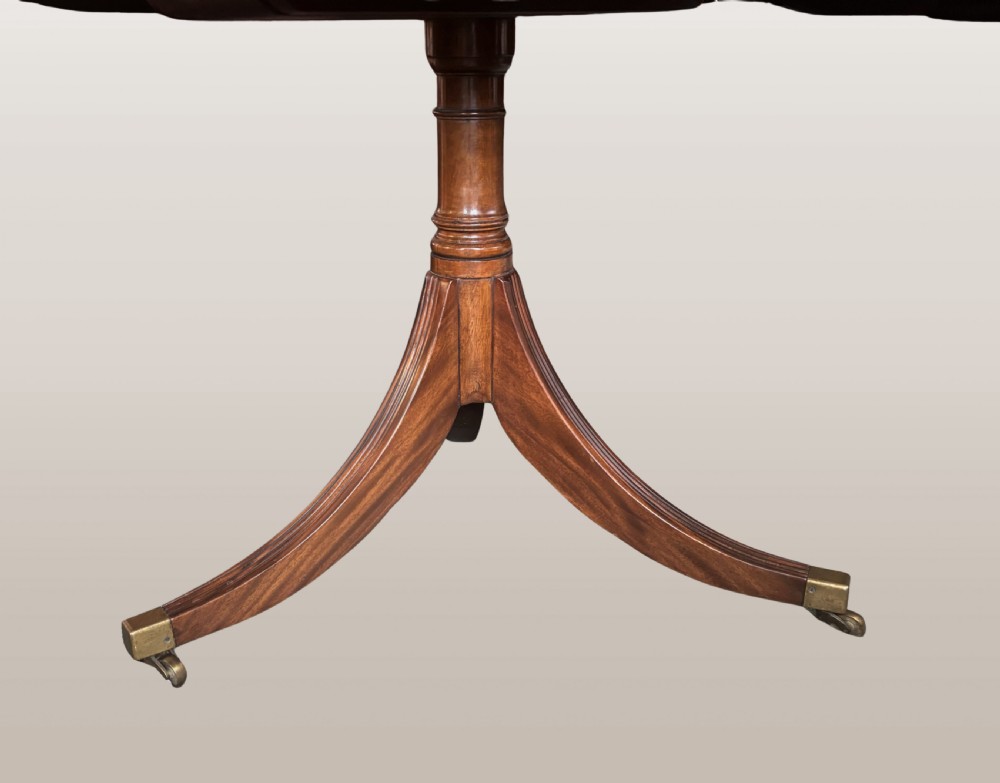 Regency design mahogany large twin pillar dining table View II