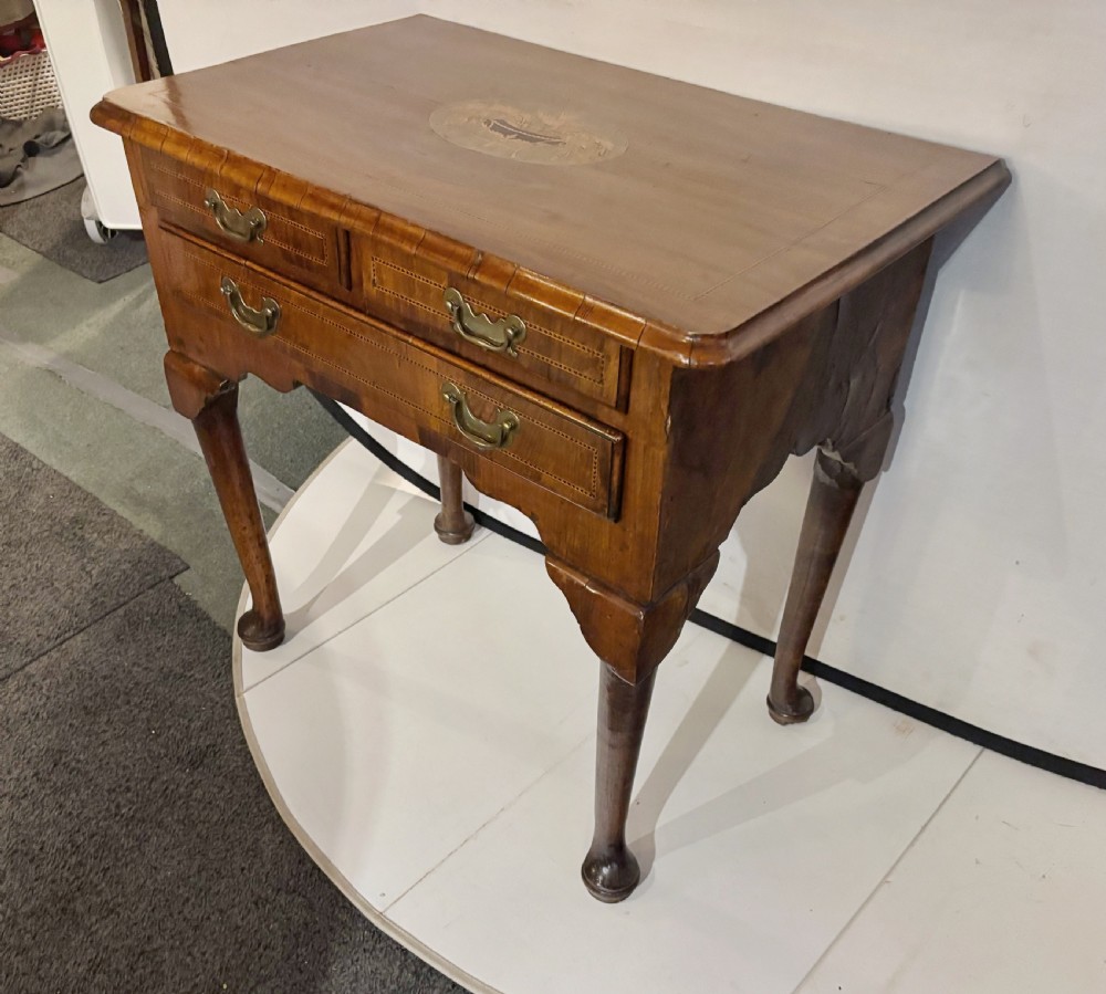 George III walnut and inlaid lowboy View IV