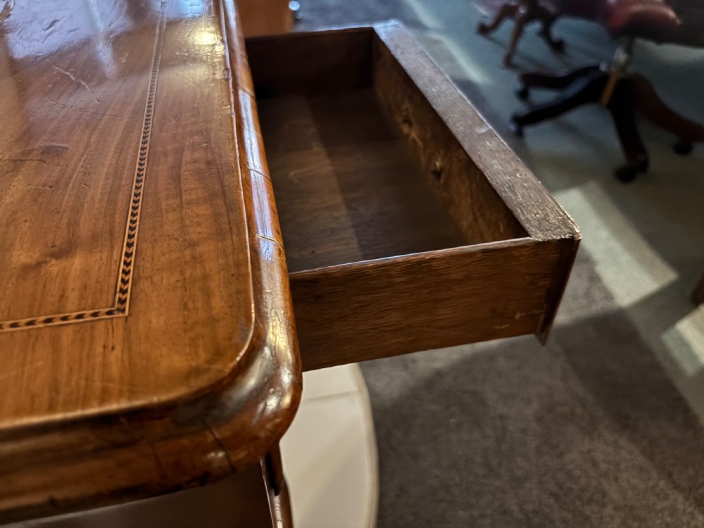 George III walnut and inlaid lowboy View VII