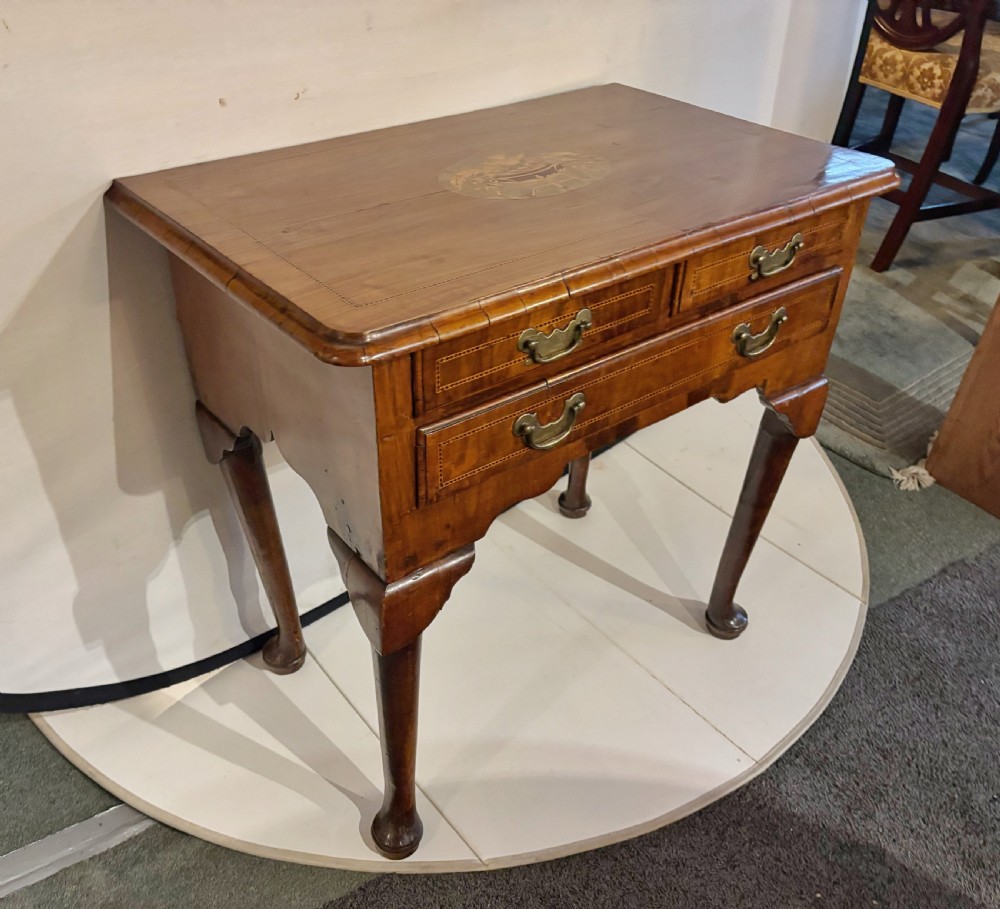 George III walnut and inlaid lowboy View VIII