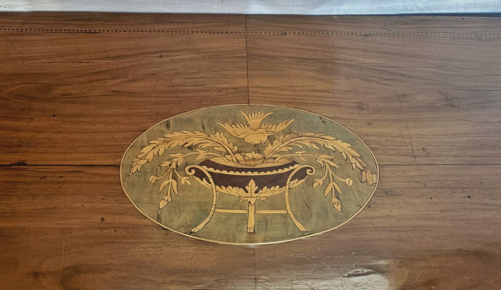 George III walnut and inlaid lowboy View IX