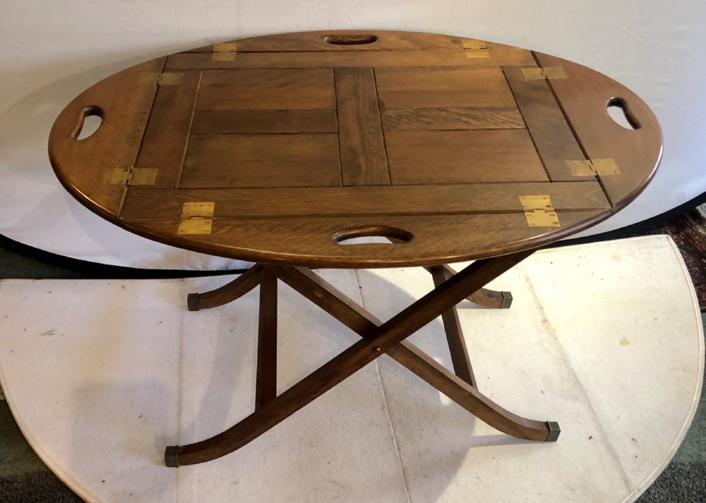 Early 20th Century mahogany butlers tray on stand View V
