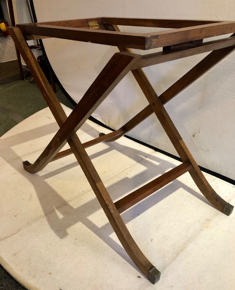 Early 20th Century mahogany butlers tray on stand View XI