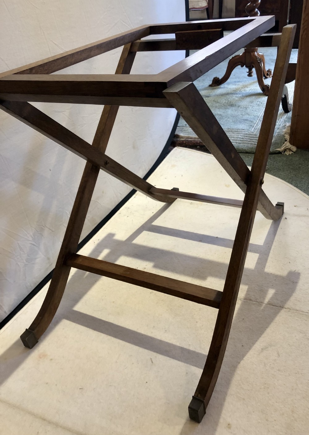 Early 20th Century mahogany butlers tray on stand View XII