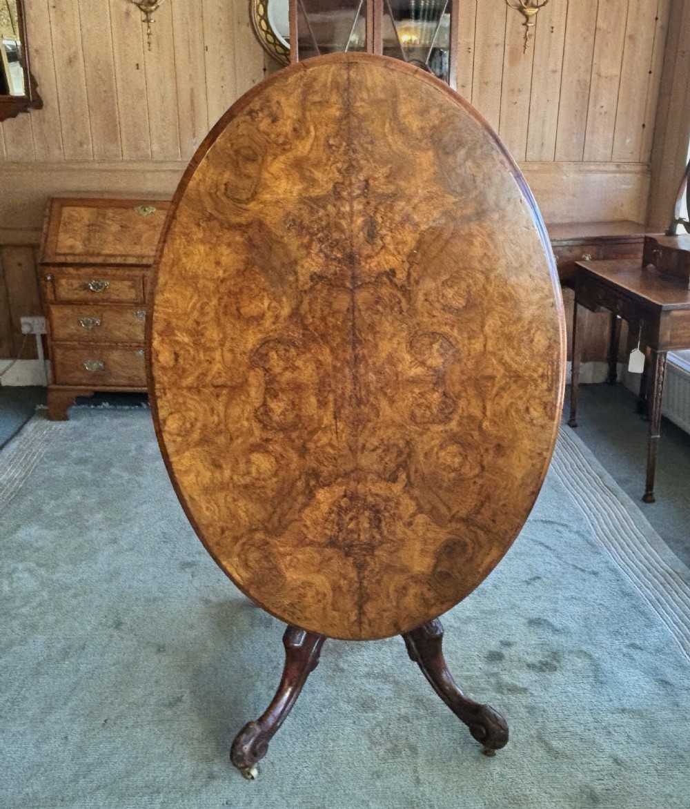 Victorian burr walnut oval breakfast table View VIII