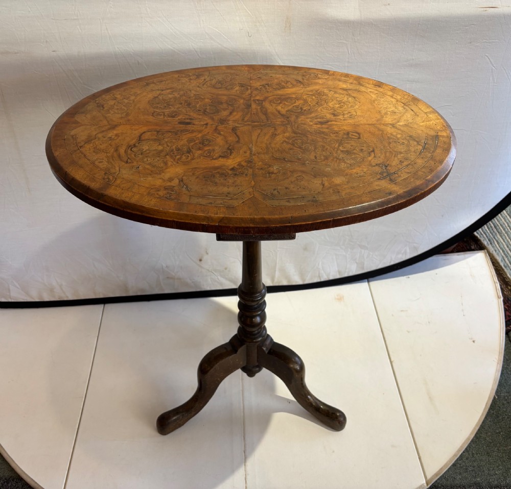 Victorian oval burr walnut occasional table  View IV