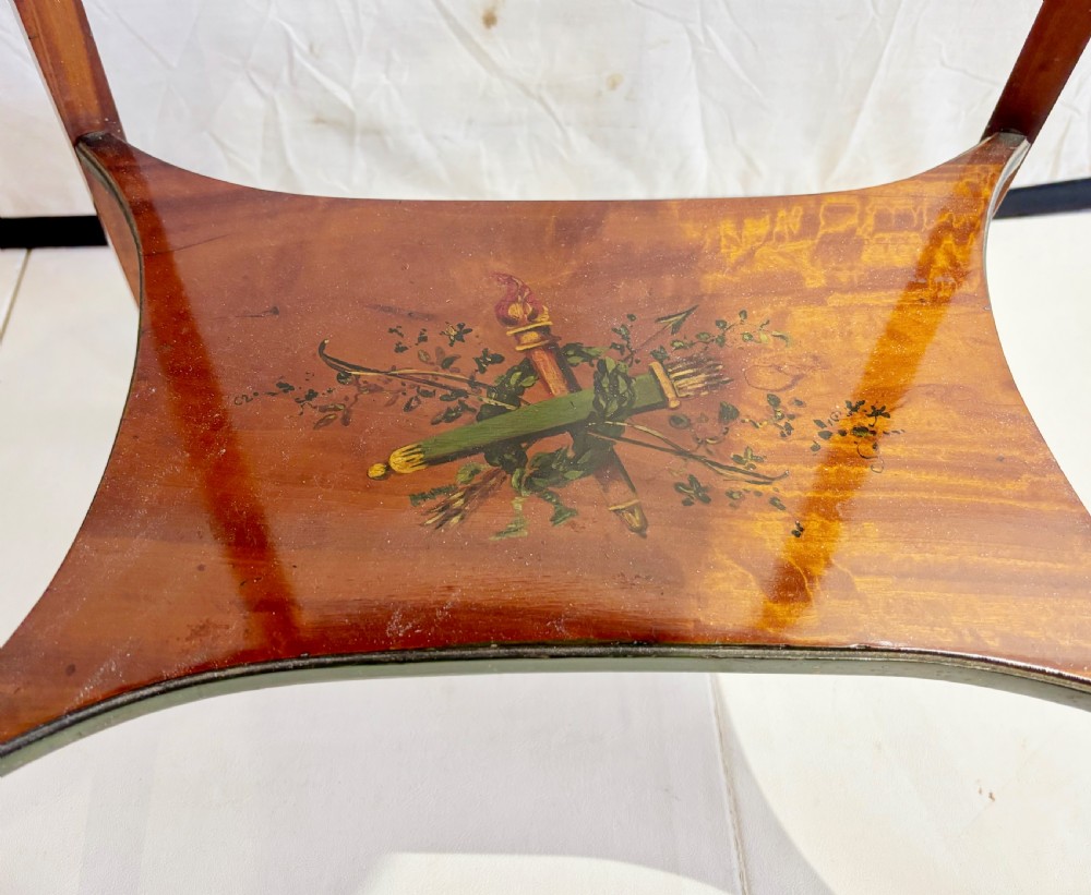 Edwardian satinwood and cherub decorated occasional table  View VII