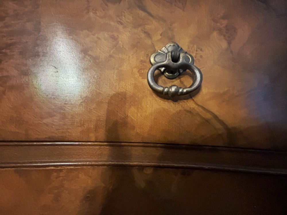 Early 20th century figured walnut Serpentine chest on chest  View VII