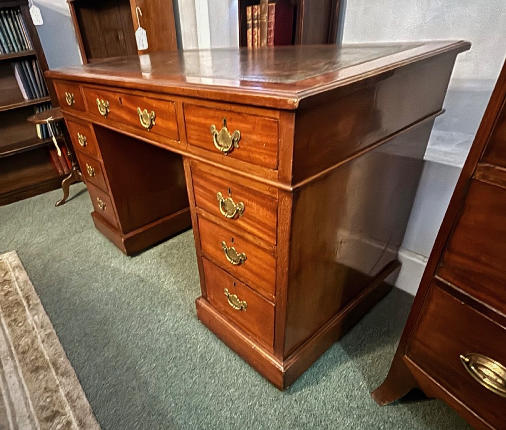 Victorian walnut pedestal desk View VII