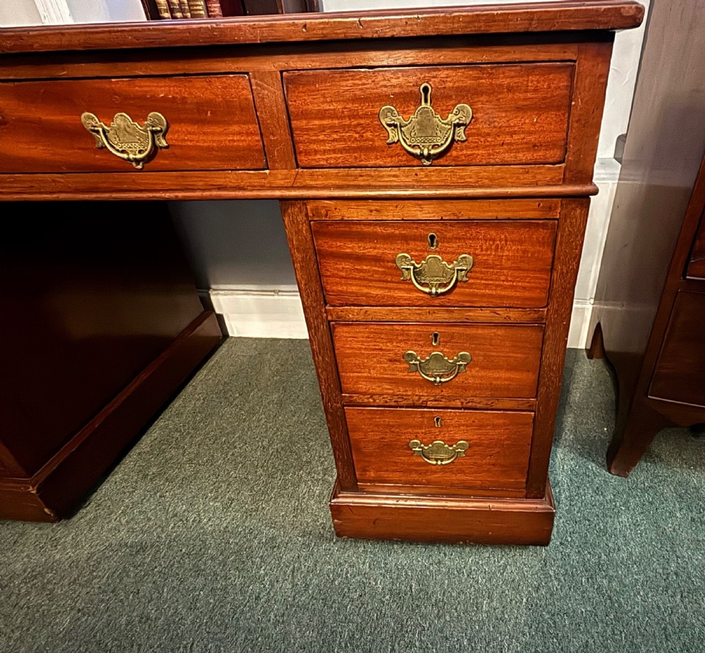Victorian walnut pedestal desk View IX
