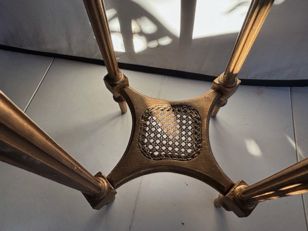 Early 20th century giltwood lamp table with marble top View VI
