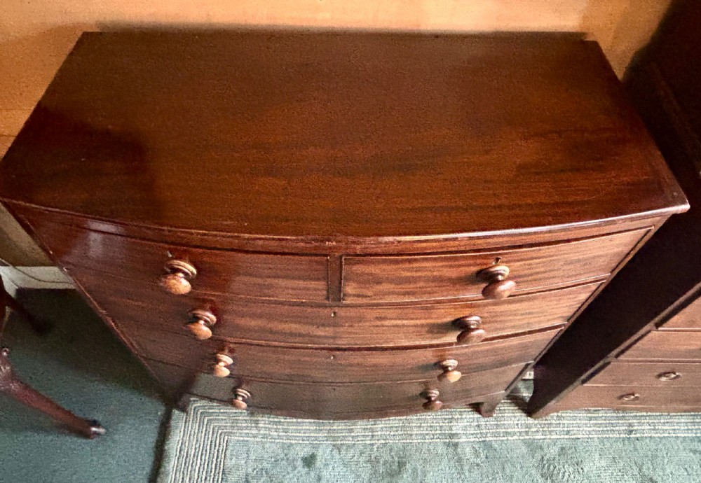 Early 19th century mahogany bow front chest of drawers  View VII