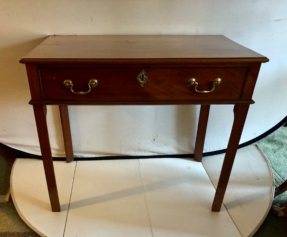George III mahogany side table with long drawer View V