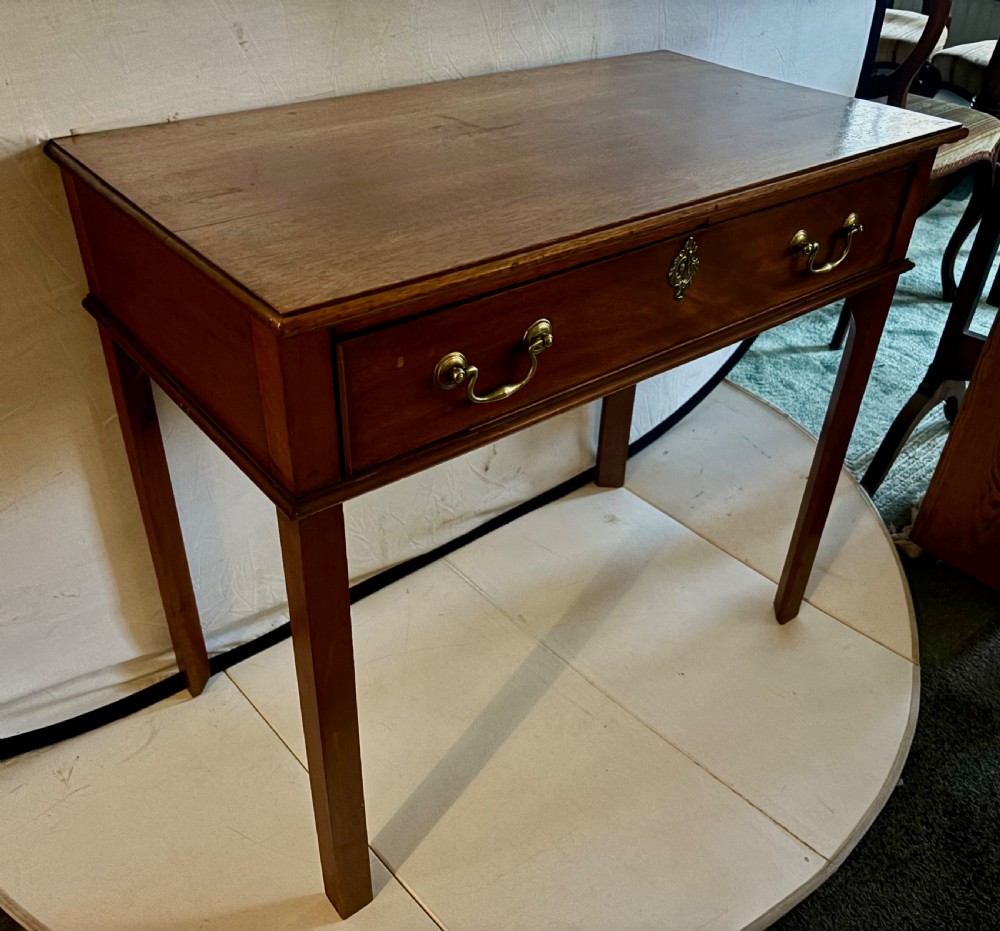 George III mahogany side table with long drawer View VII