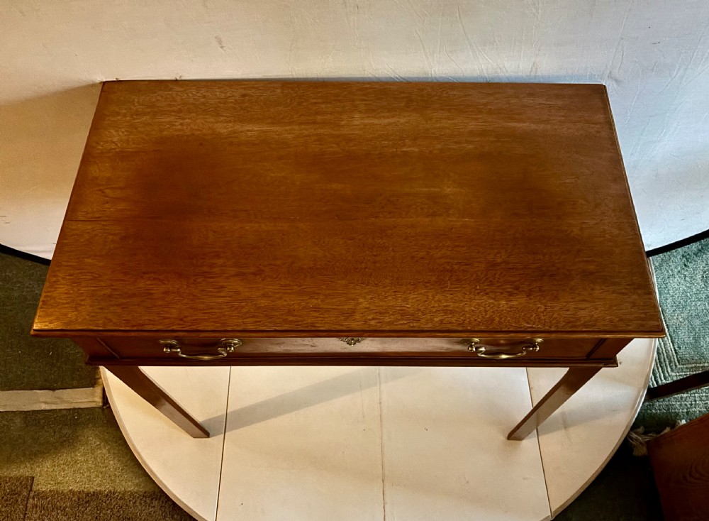 George III mahogany side table with long drawer View IX