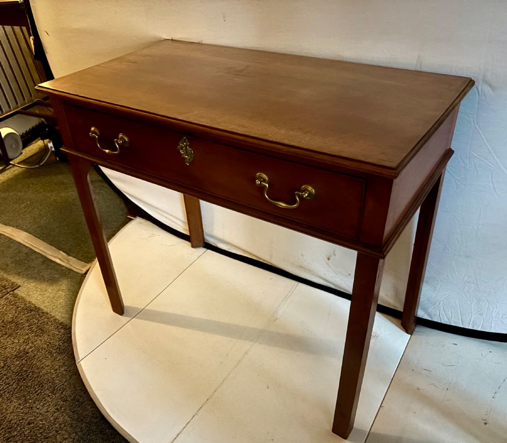 George III mahogany side table with long drawer View X