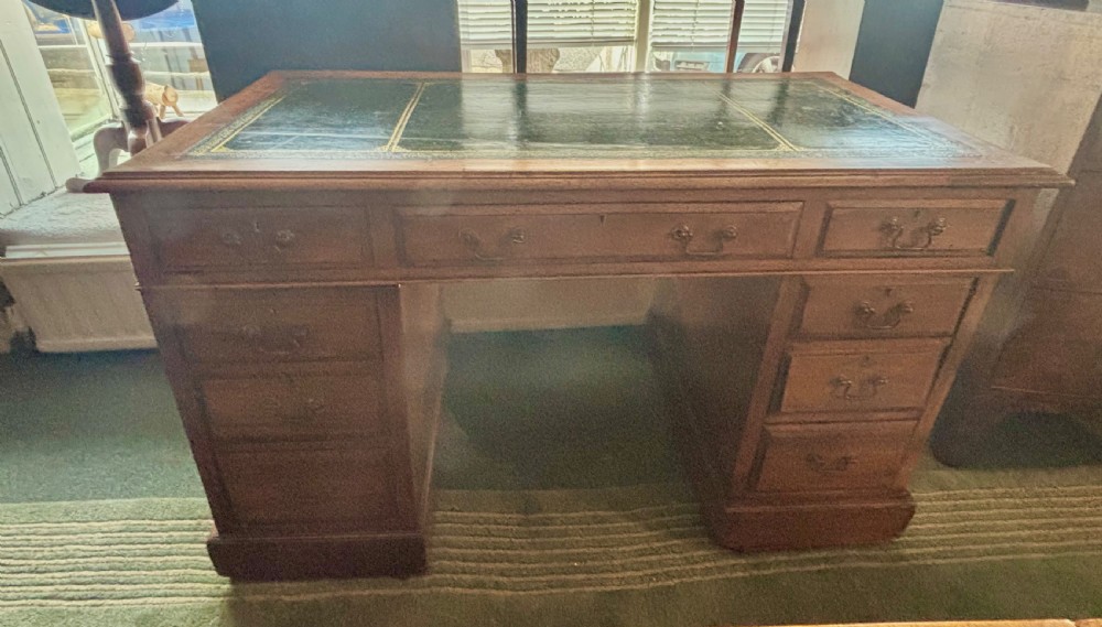 Victorian walnut pedestal desk  View IV