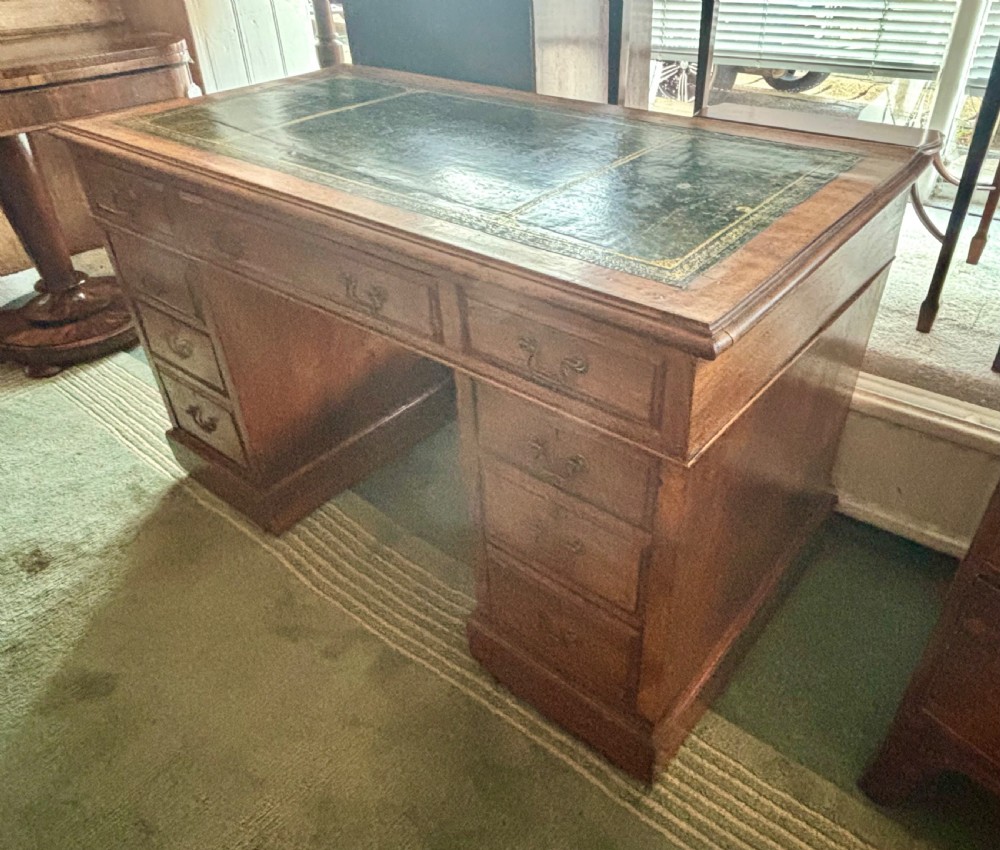 Victorian walnut pedestal desk  View VII