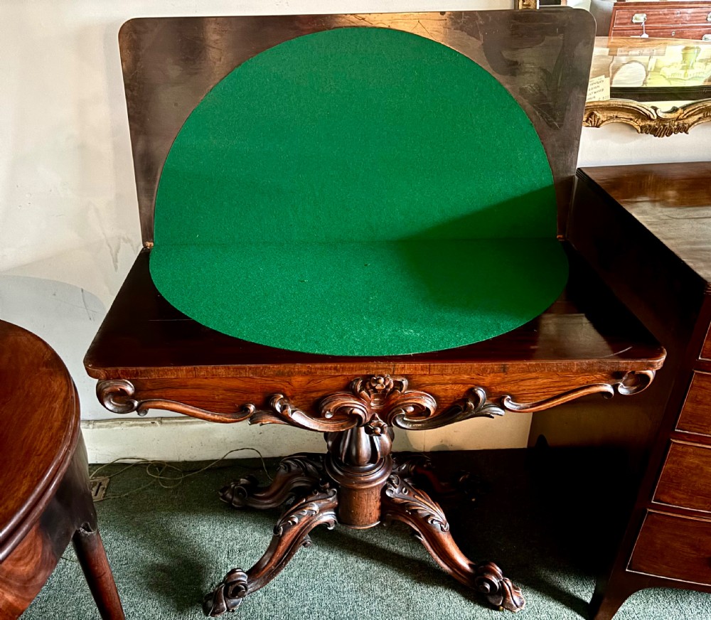 Early Victorian rosewood card table View V