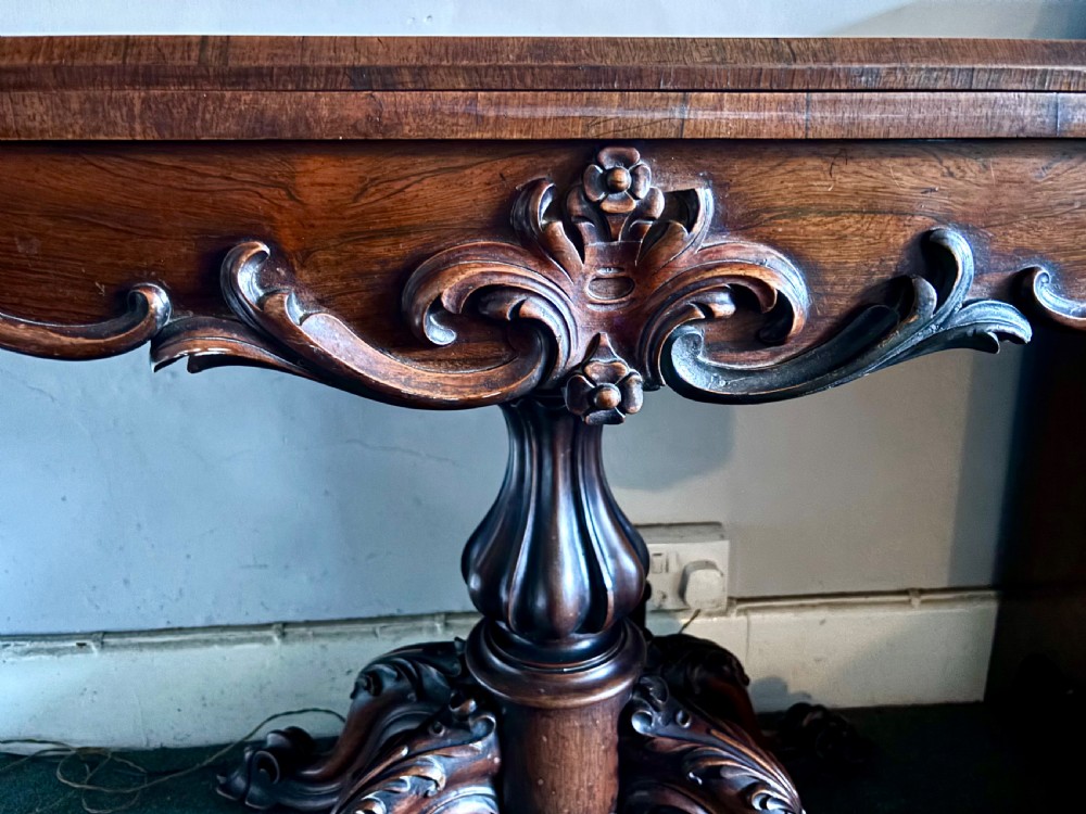 Early Victorian rosewood card table View VI