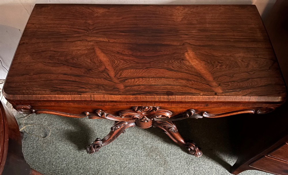 Early Victorian rosewood card table View VIII