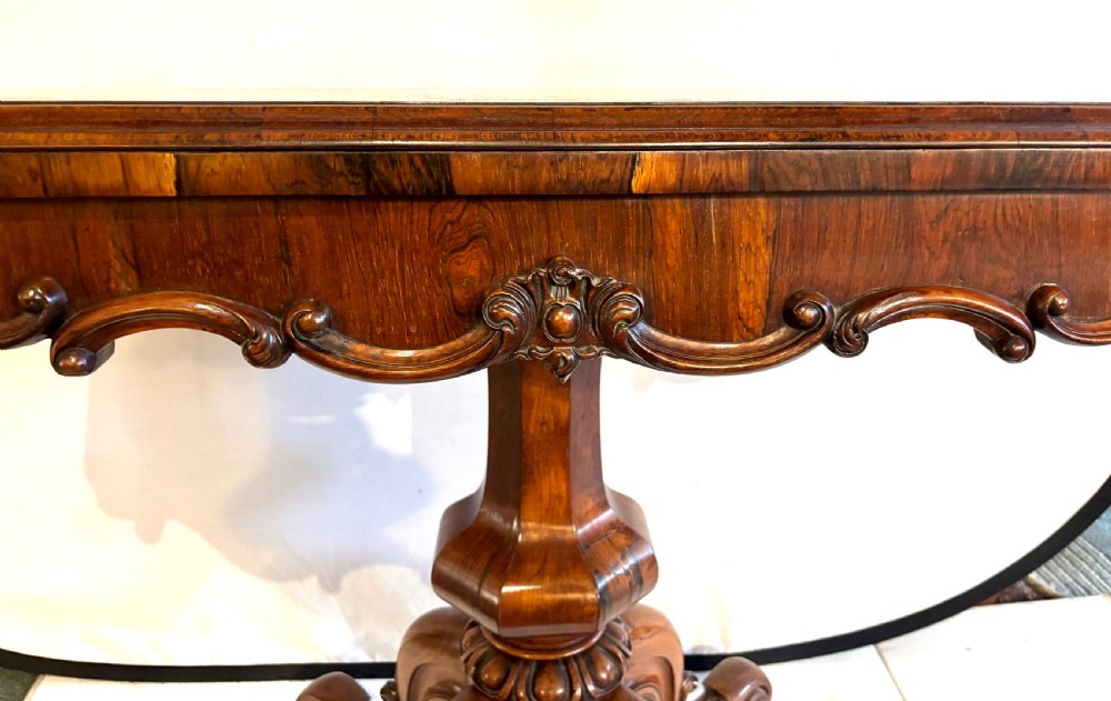 Fine Early Victorian rosewood card table View V