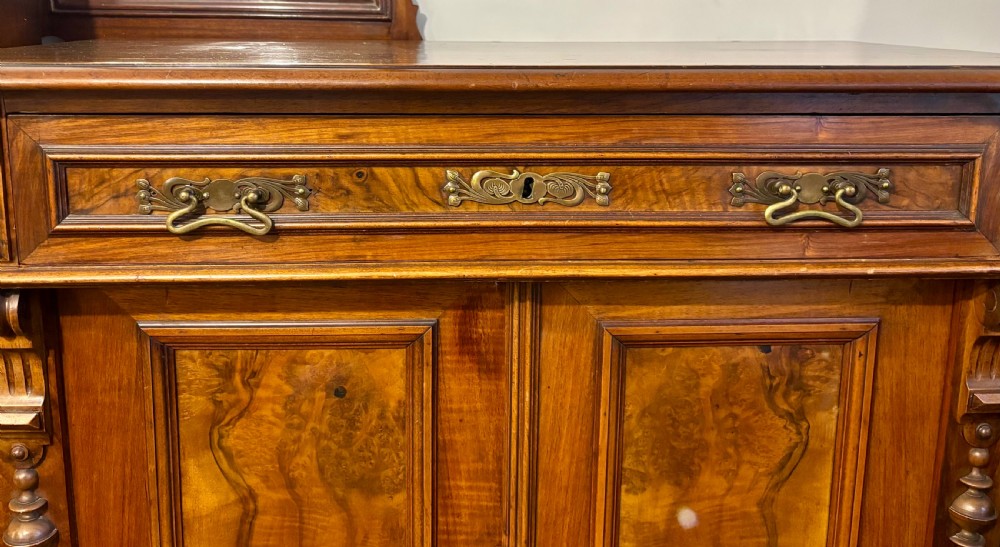 Victorian figured walnut side cabinet View VIII