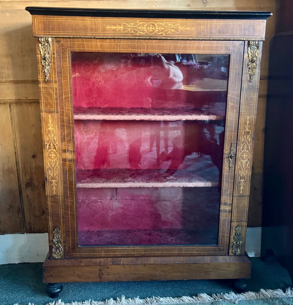 Victorian walnut glazed bookcase