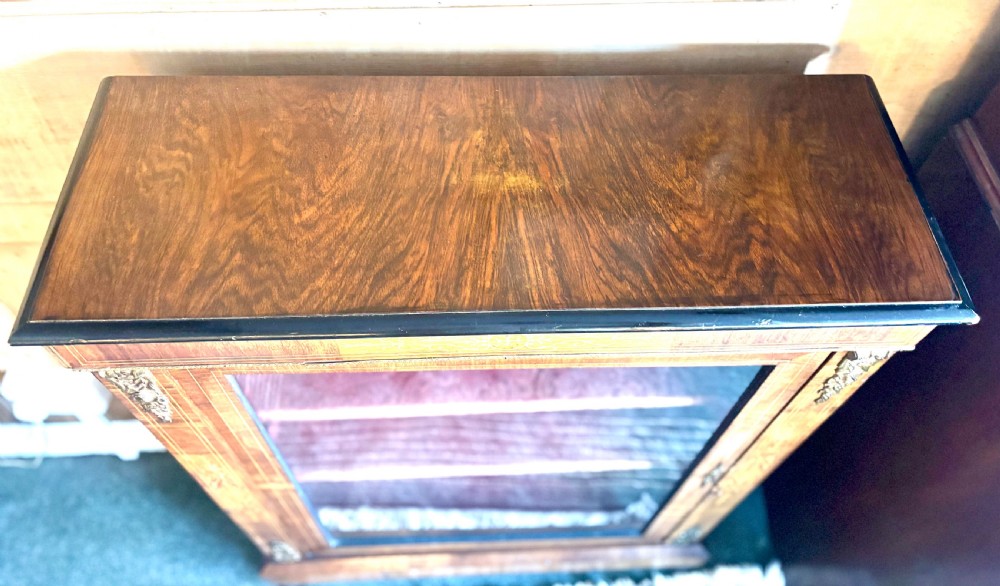 Victorian walnut glazed bookcase View II
