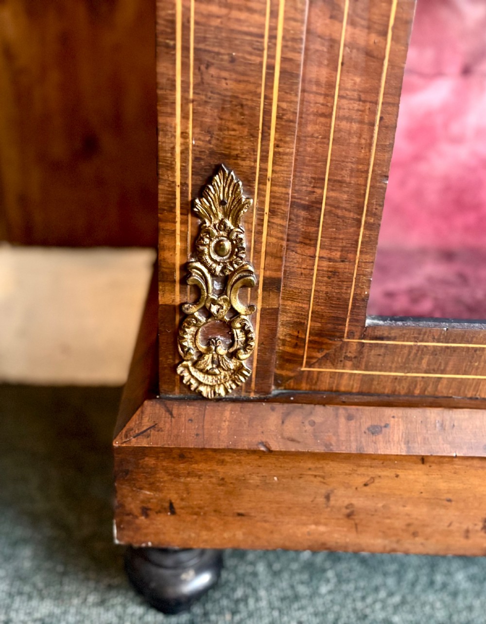 Victorian walnut glazed bookcase View IV