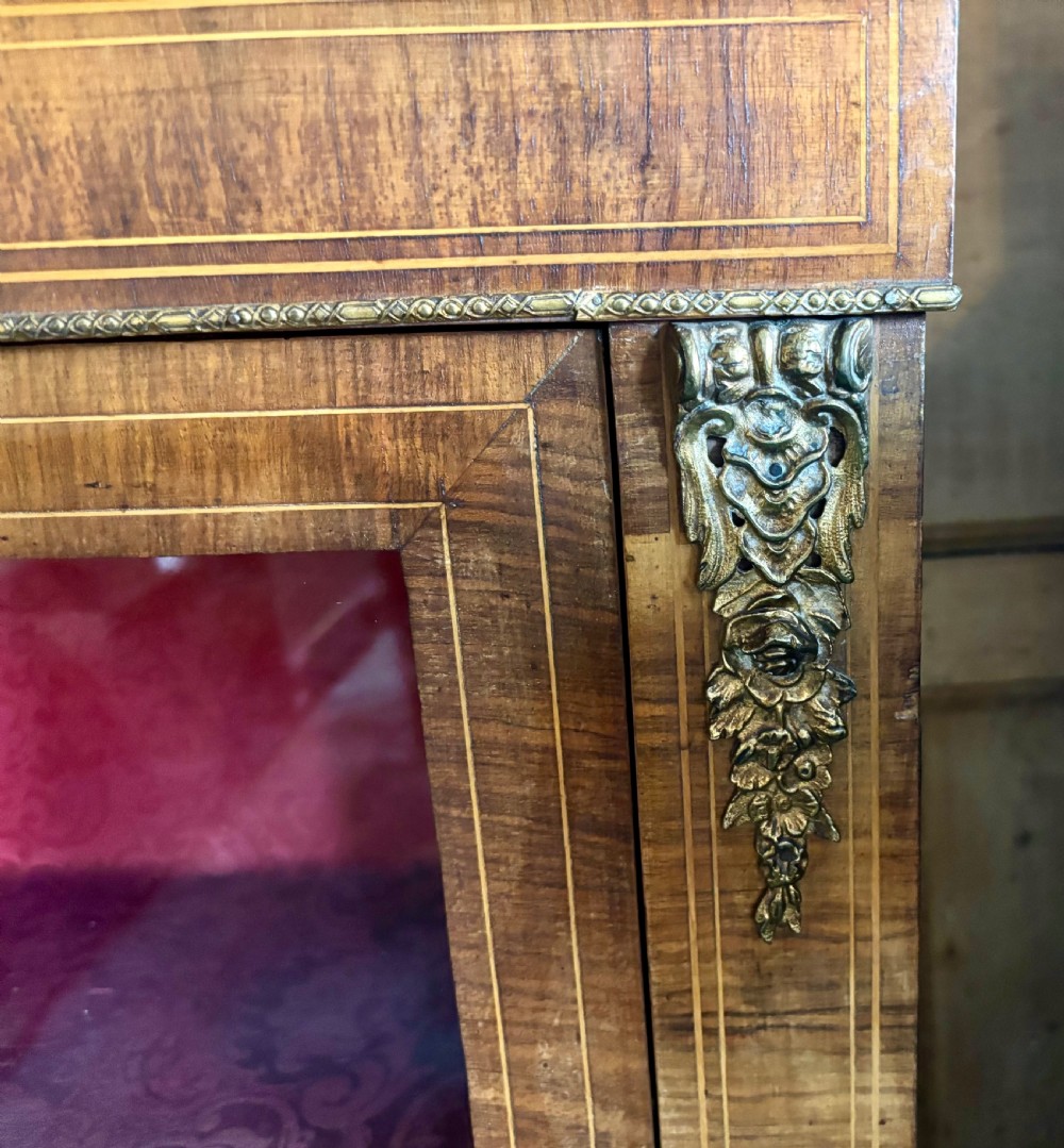 Victorian walnut glazed bookcase View VI