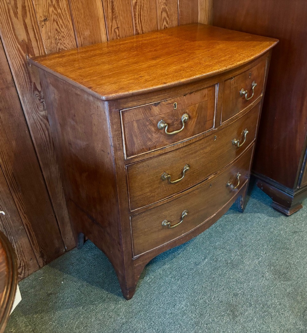 Small 19th century mahogany bow front chest of drawers View V