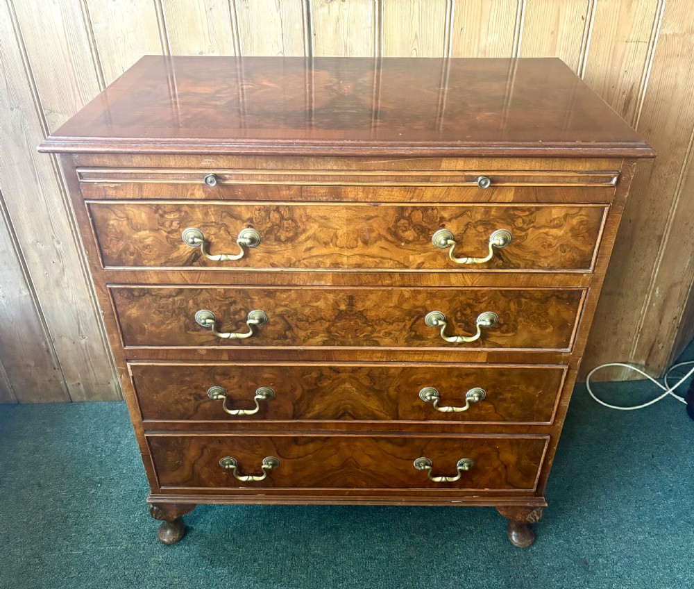 Small burr walnut chest of drawers View IX