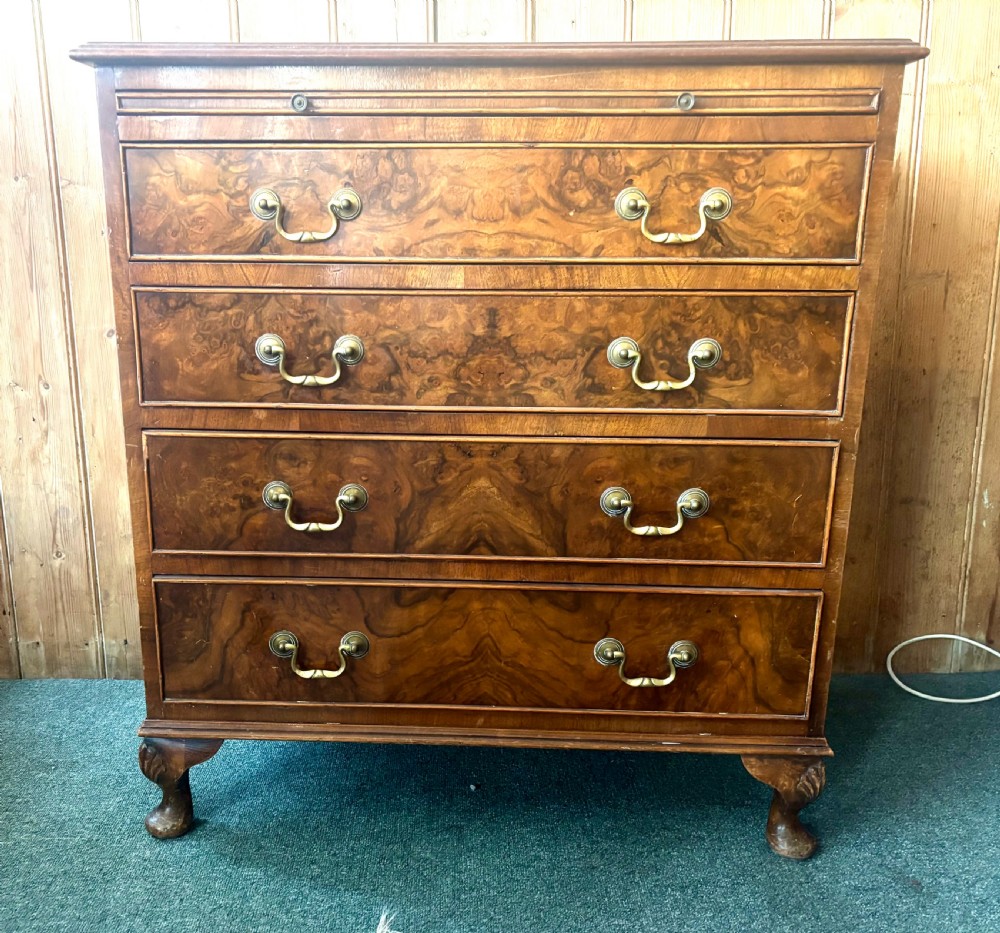 Small burr walnut chest of drawers View XI