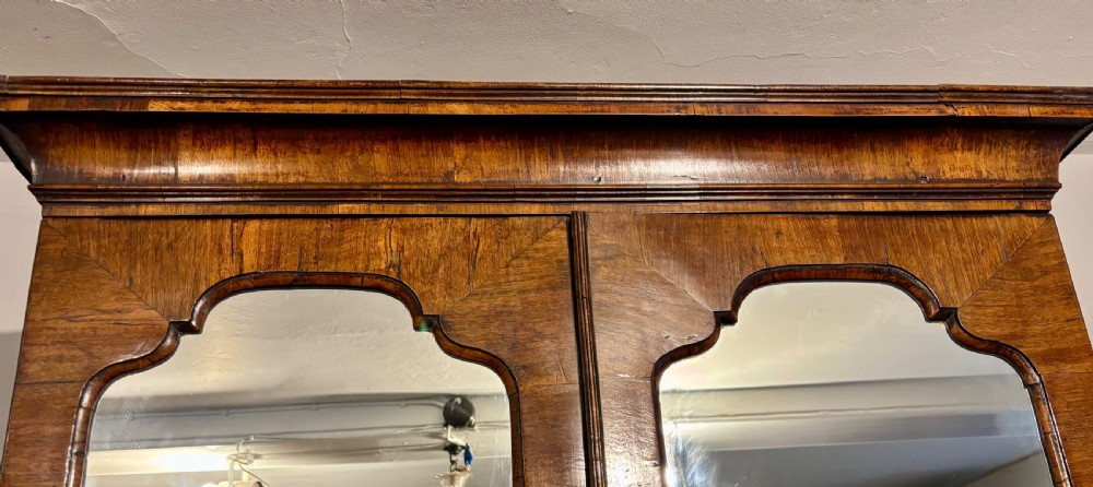 Fine quality George II figured walnut bureau bookcase View V