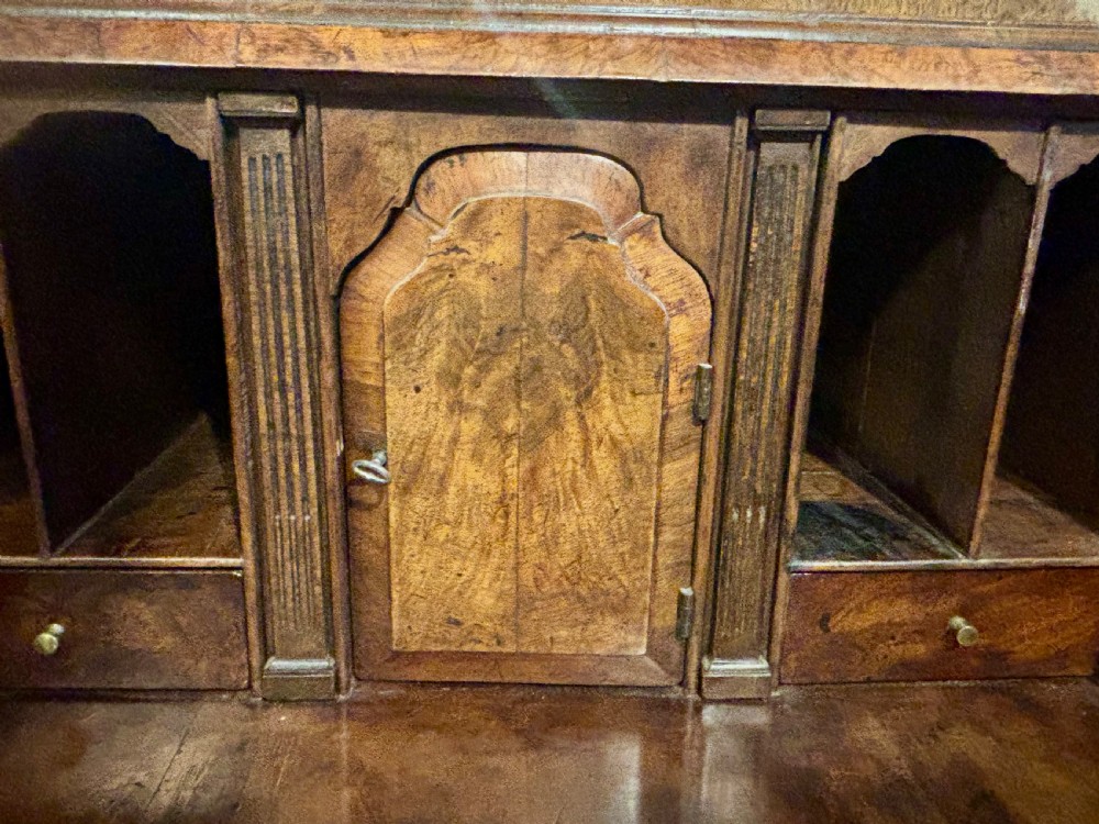 Fine quality George II figured walnut bureau bookcase View XII