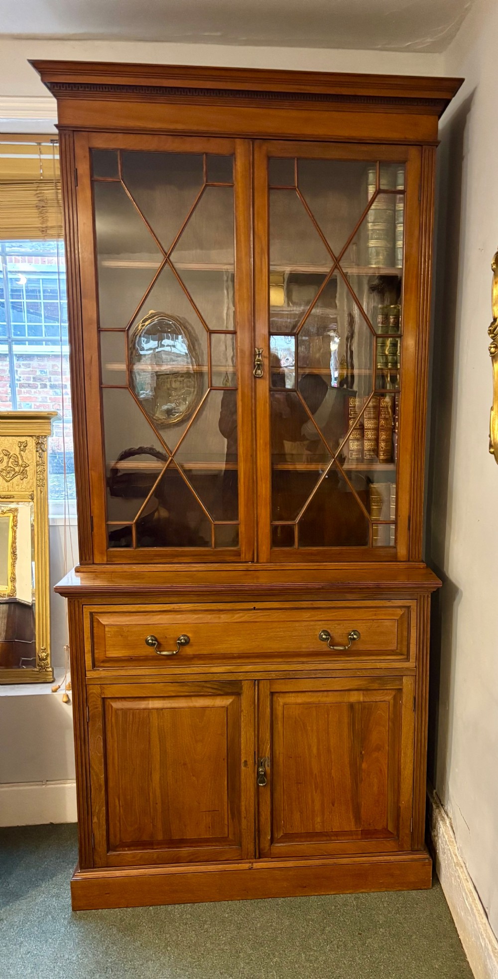 Victorian walnut secretaire bookcase View III