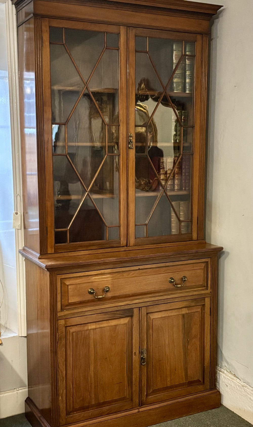 Victorian walnut secretaire bookcase View IV