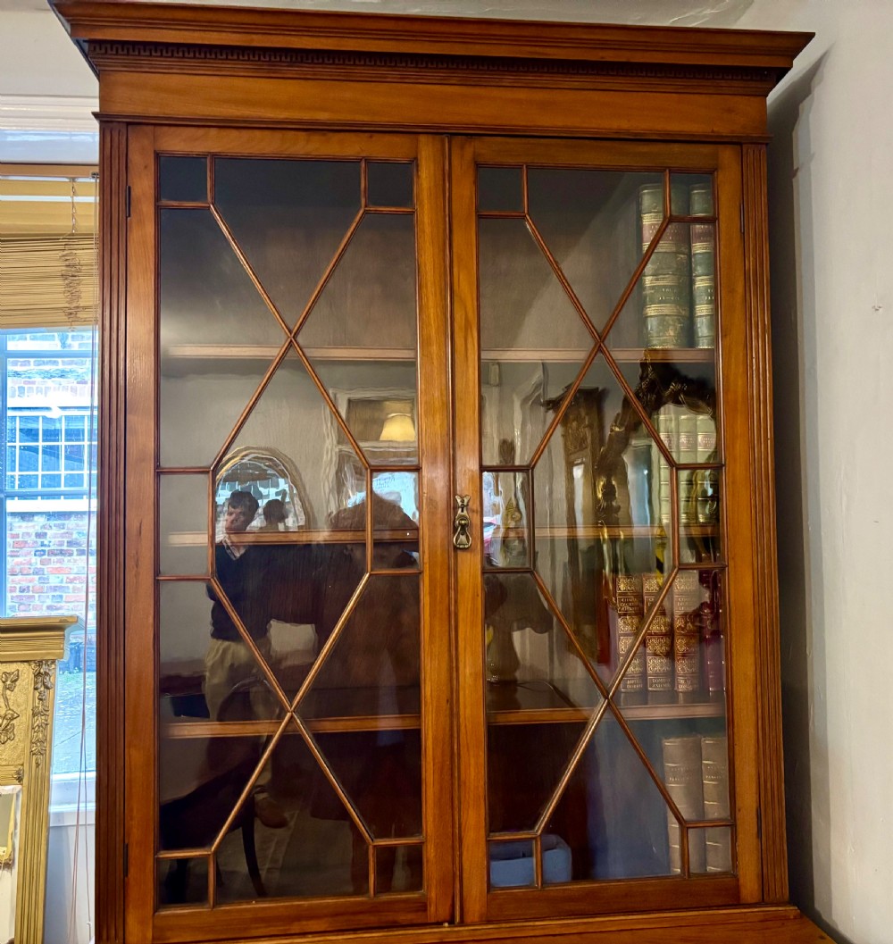 Victorian walnut secretaire bookcase View VII