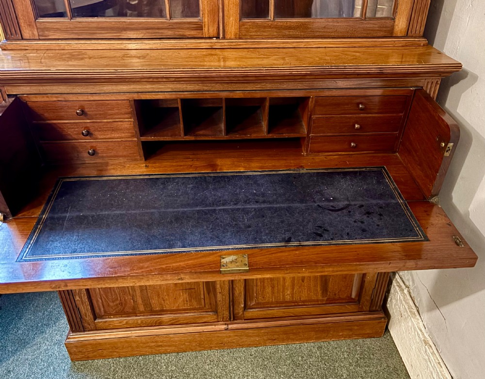 Victorian walnut secretaire bookcase View VIII