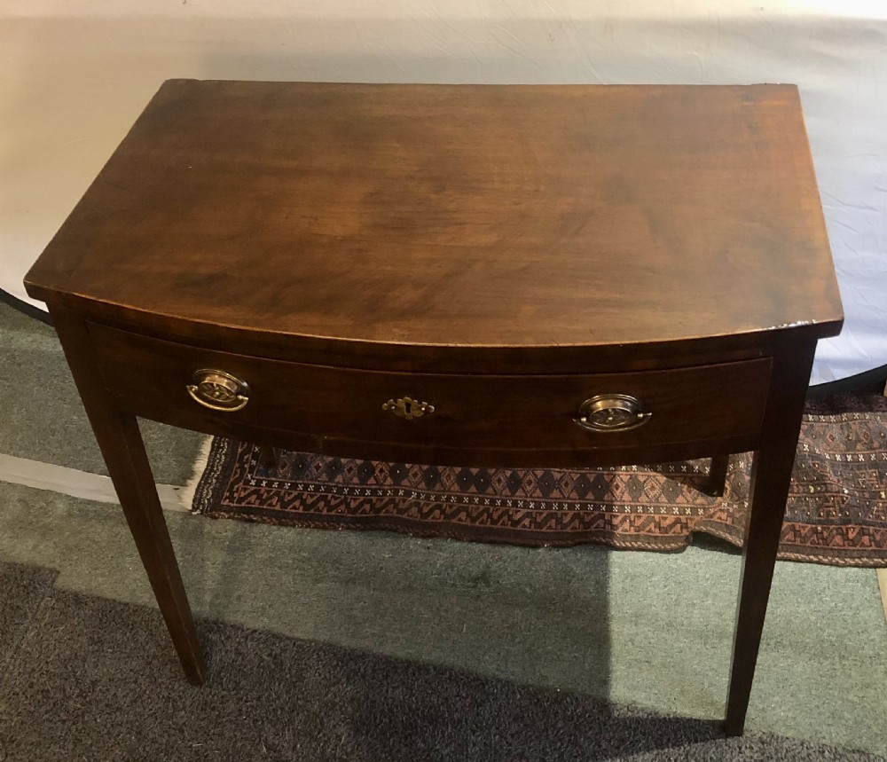 George III mahogany bowfront side table  View II