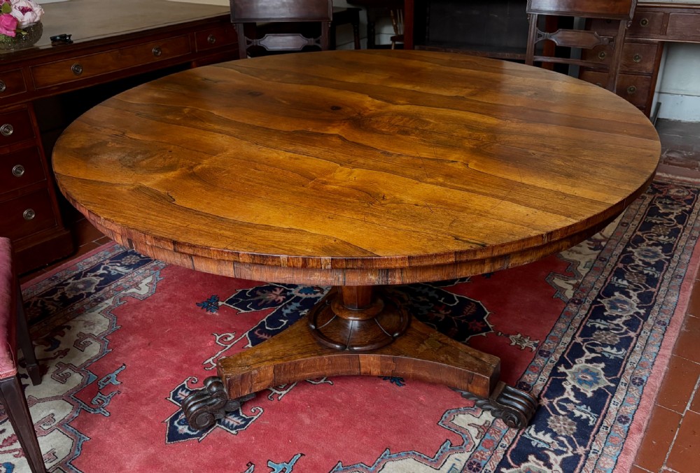 Regency rosewood round dining table