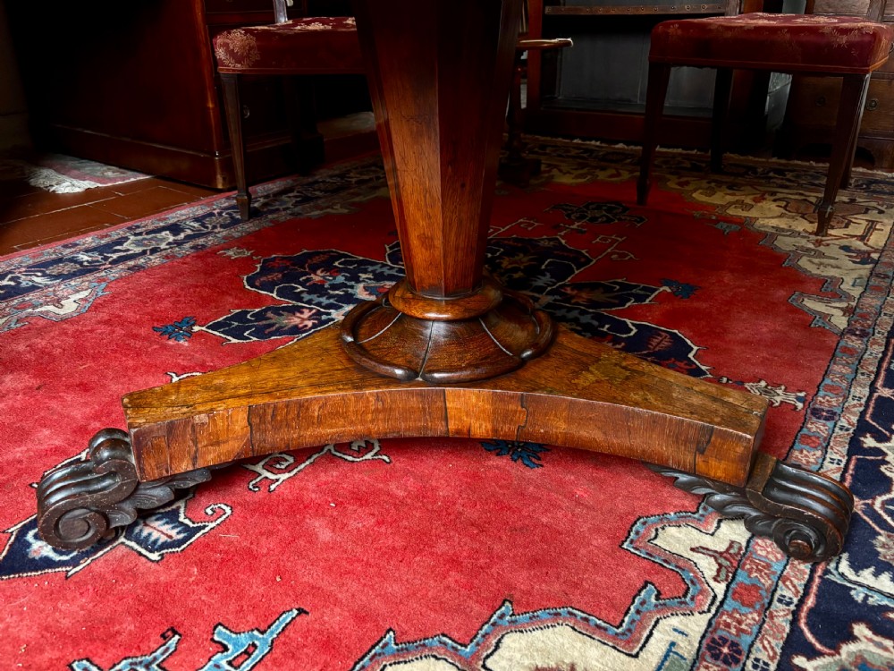 Regency rosewood round dining table View IV