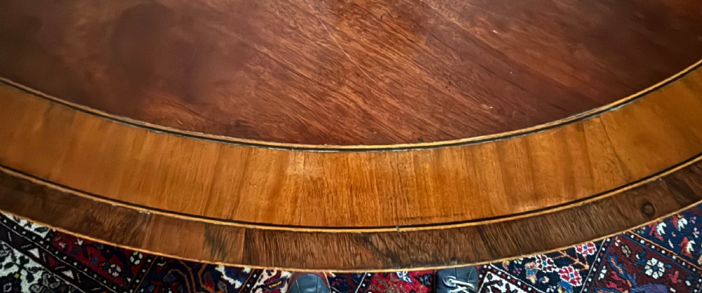Regency mahogany and crossbanded oval breakfast table View VI