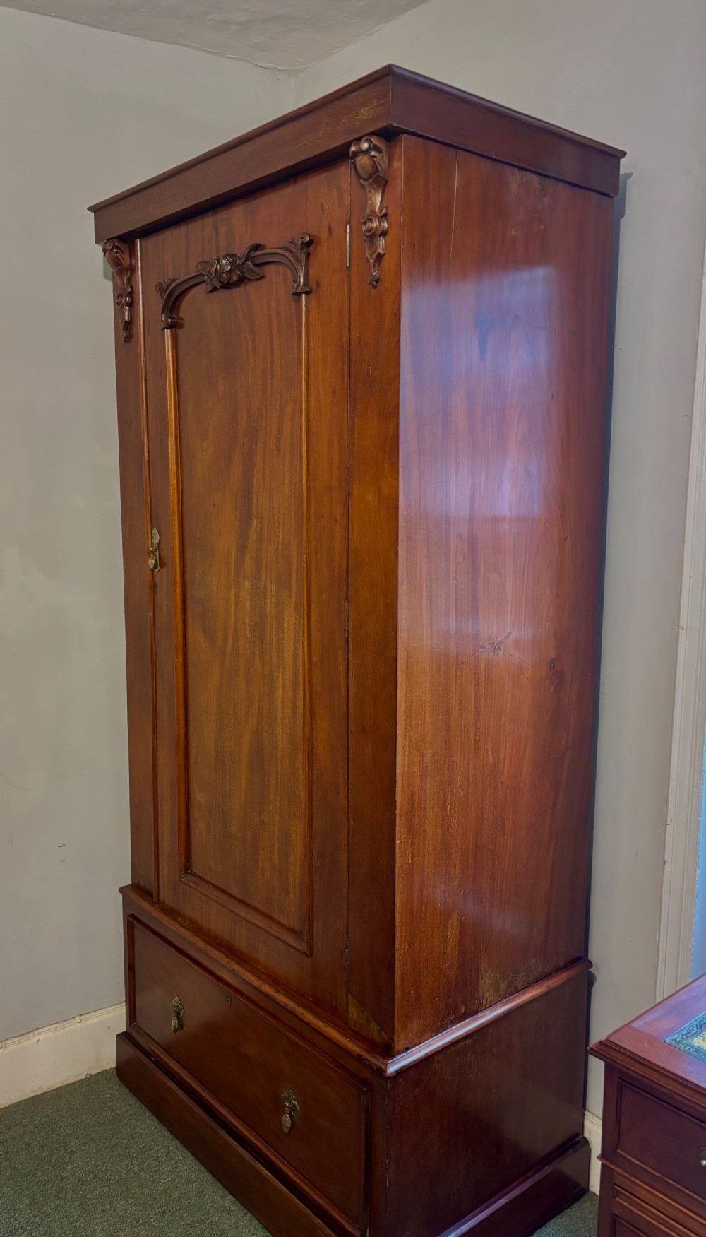 Victorian mahogany tall and narrow hall cupboard View III