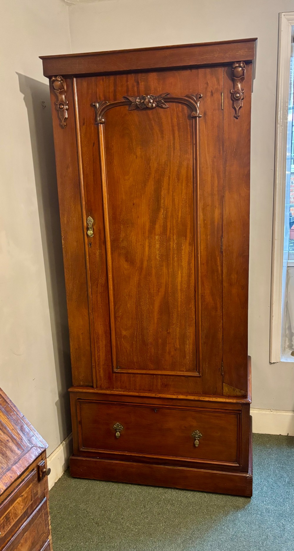 Victorian mahogany tall and narrow hall cupboard View IV