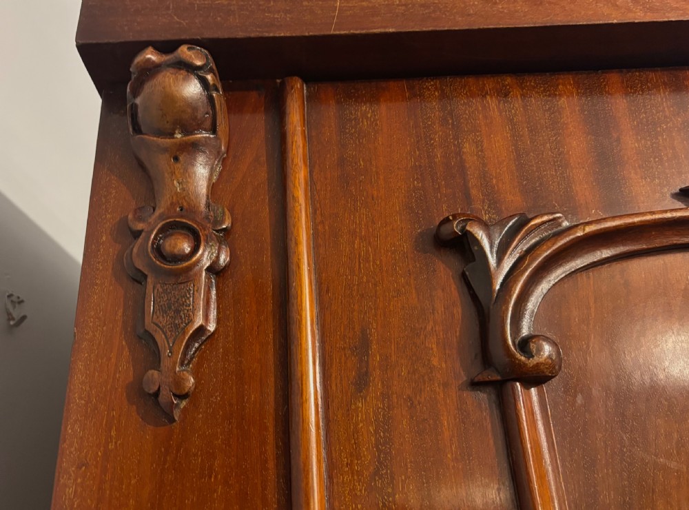 Victorian mahogany tall and narrow hall cupboard View V