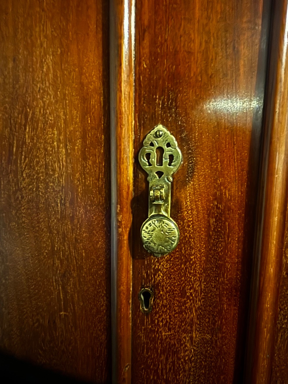 Victorian mahogany tall and narrow hall cupboard View XII