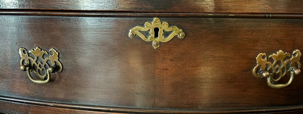 Early 20th century small mahogany bow front tallboy View VI